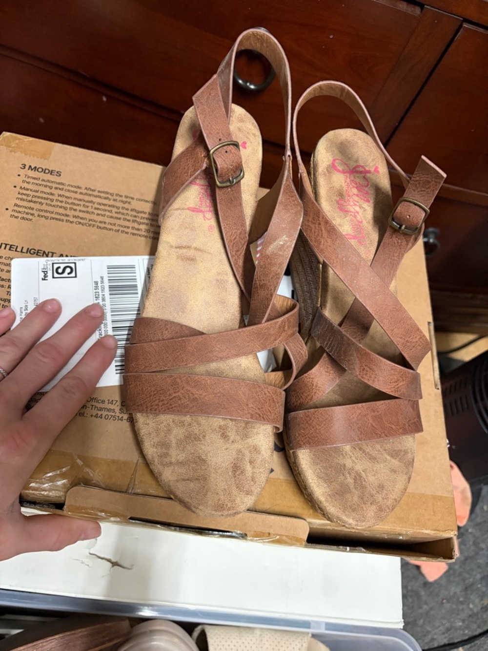 Women's Brown Strappy Slingback Sandals -